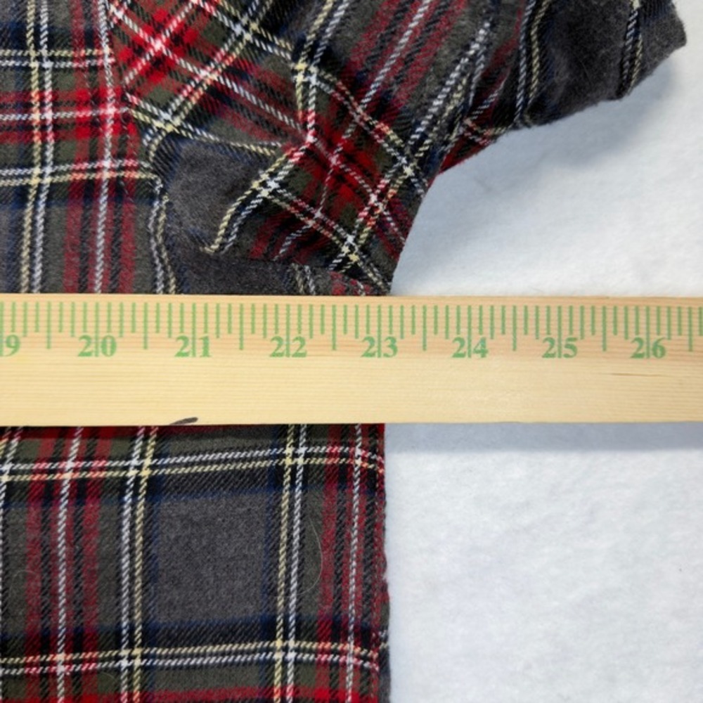 Woolrich Mens XL Flannel Shirt Gray Red Plaid Cotton Button Down Pockets - Picture 5 of 8